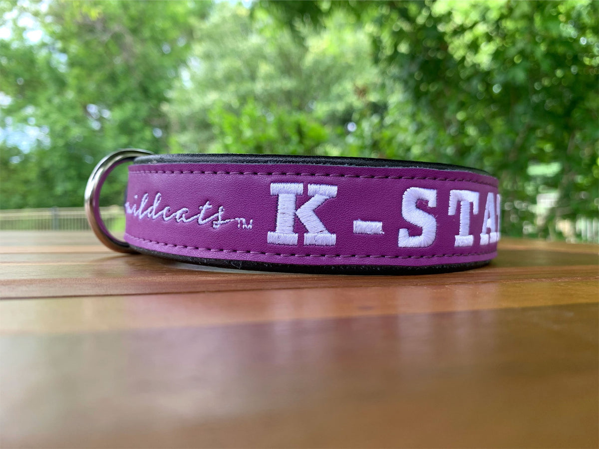 K-State Wildcats Genuine Leather Dog Collar
