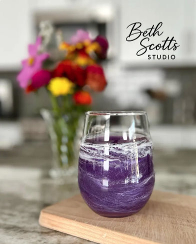 Amethyst Purple Waves Glass