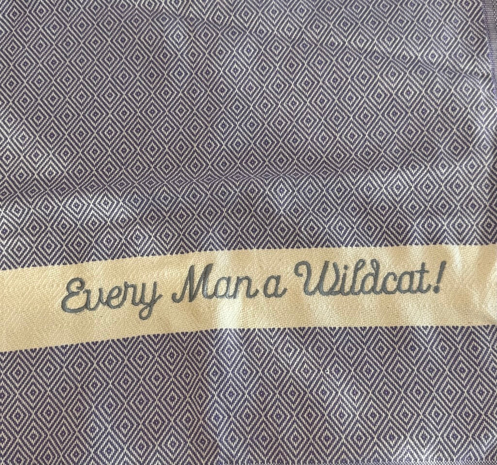 Kansas State Embroidered Kitchen Towel "Every Man A Wildcat"