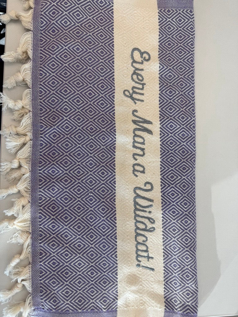 Kansas State Embroidered Kitchen Towel "Every Man A Wildcat"