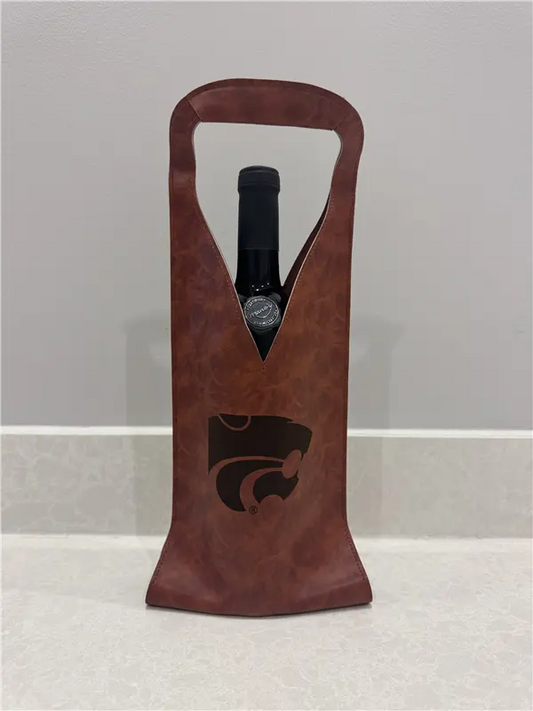 Leather Powercat Wine Bag
