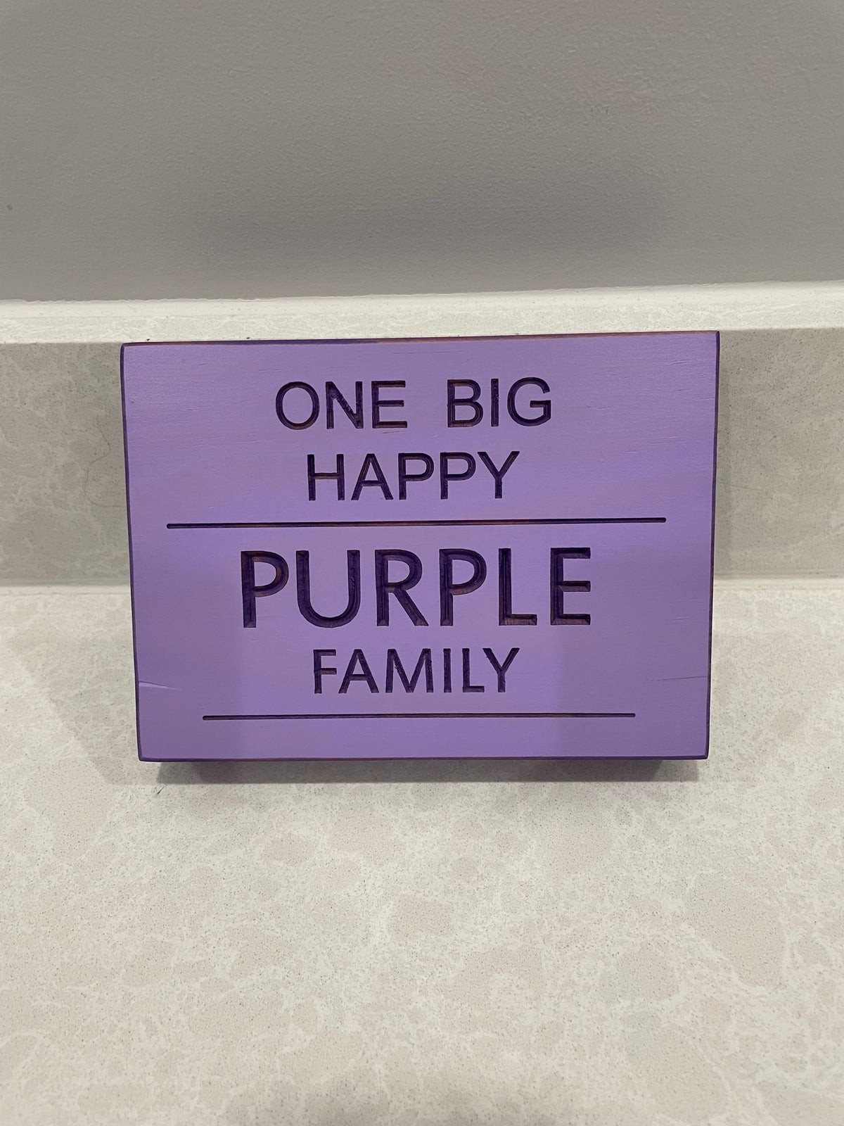 Purple Family Wood Sign