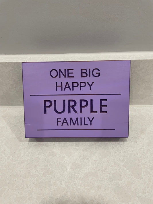 Purple Family Wood Sign