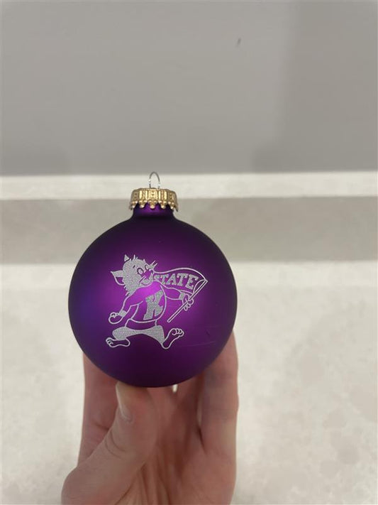 Purple and Silver Willie Ornament