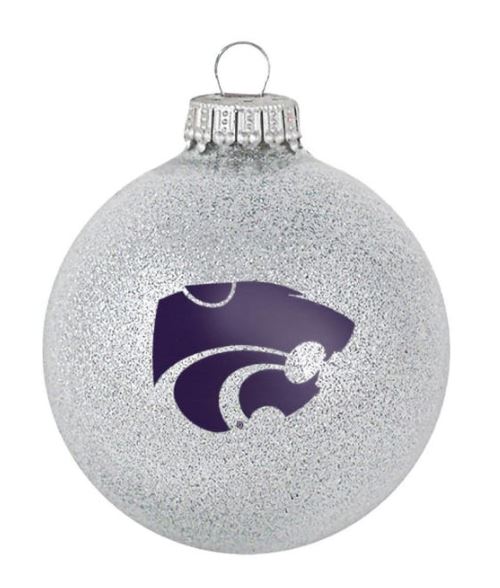 Silver K-State Wildcats Sparkle Ornament