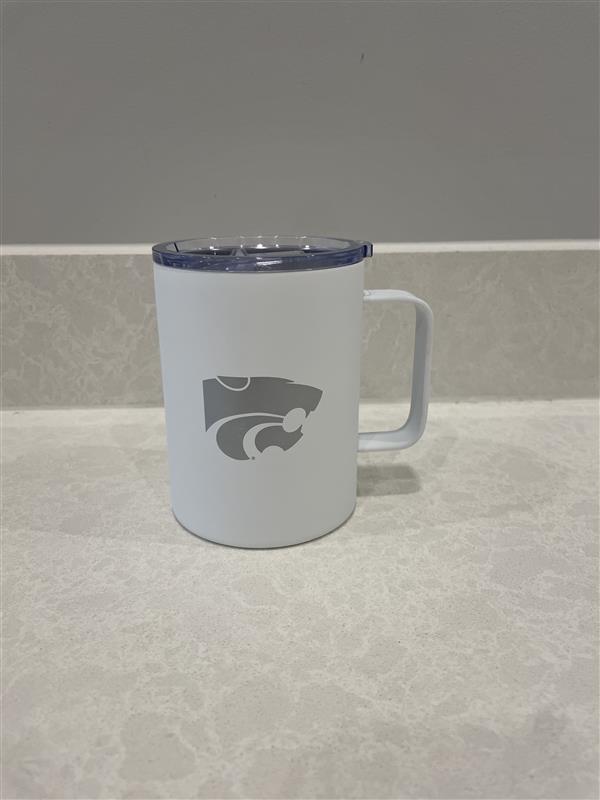 White Powercat Mug w/Magslider Lid