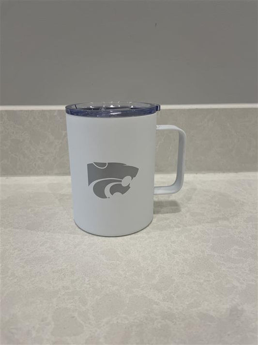White Powercat Mug w/Magslider Lid