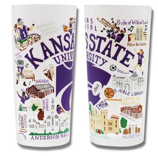 K-State Frosted Drinking Glass - Catstudio