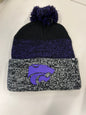 K-State Wildcats Black Static Cuff Stocking Hat