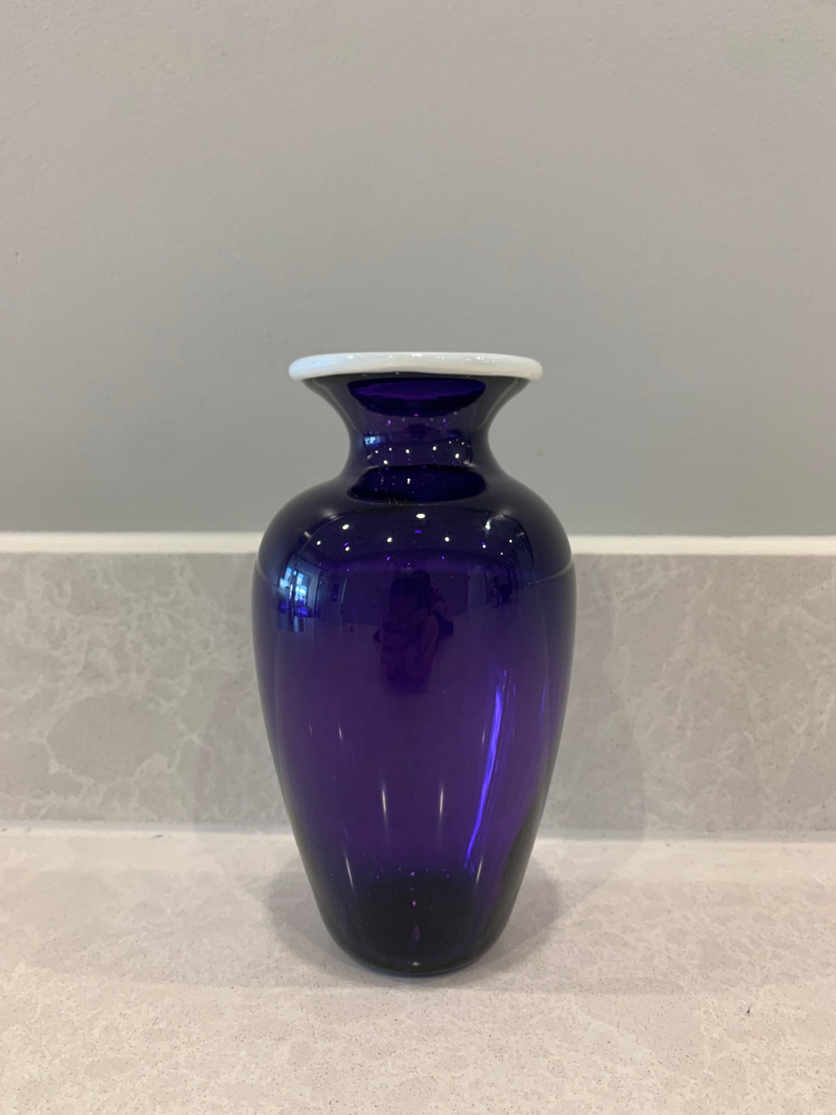 Albo Glass Purple and White Amphora Vase
