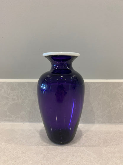 Albo Glass Purple and White Amphora Vase