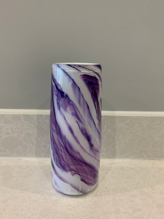 Albo Glass Purple and White Vase