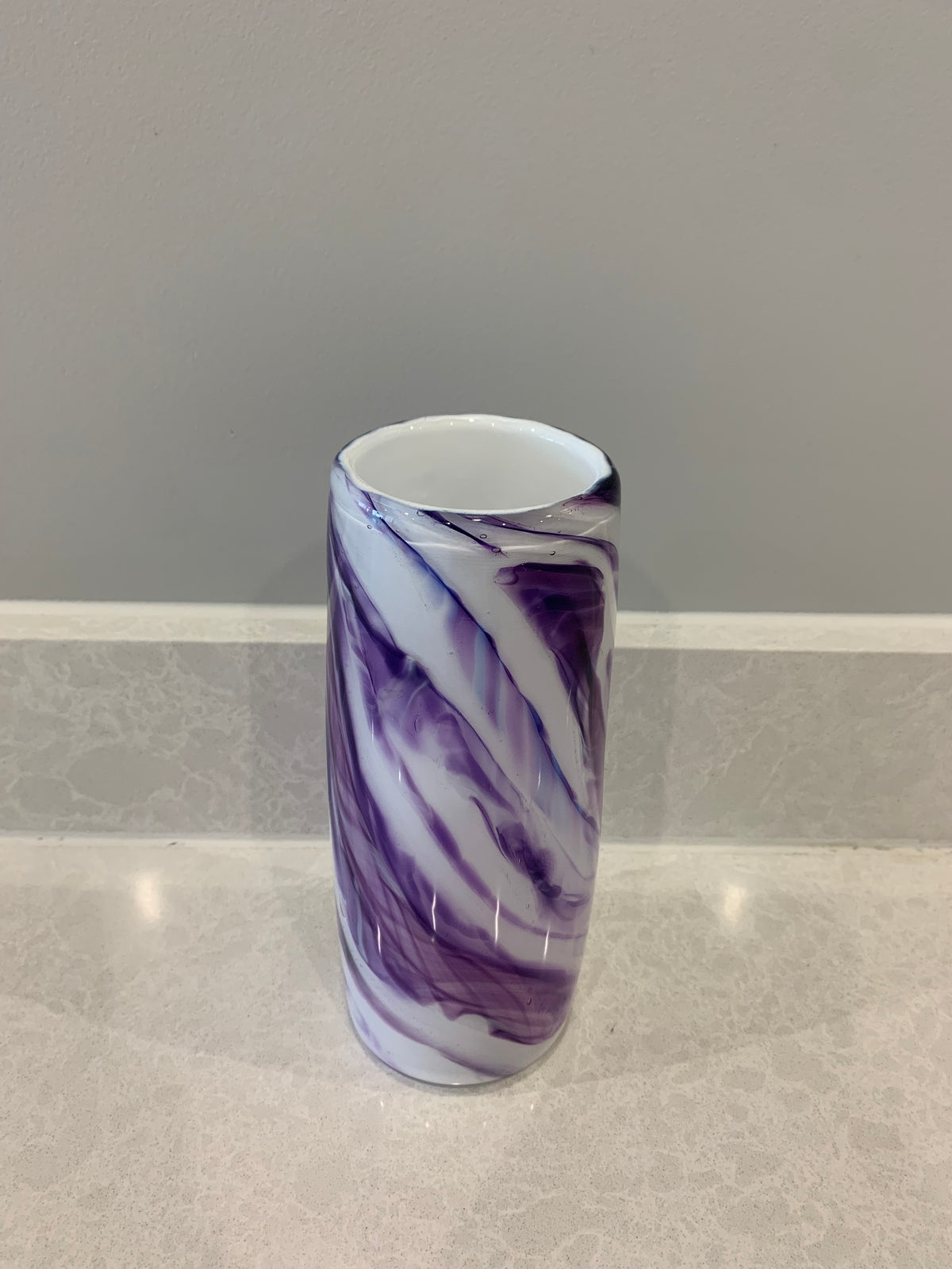 Albo Glass Purple and White Vase